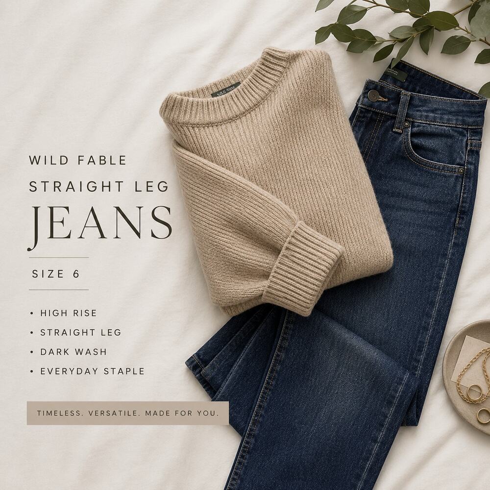 Wild Fable Straight Leg Jeans Dark Wash Size 6
